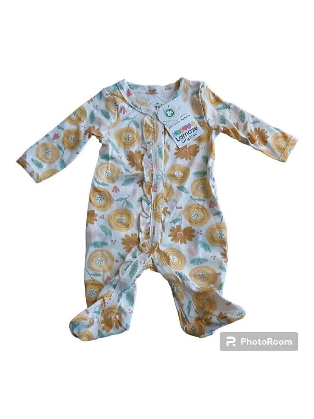 Lamaze Organic Cotton Floral Long-Sleeved Onesie - Perfect for Newborns